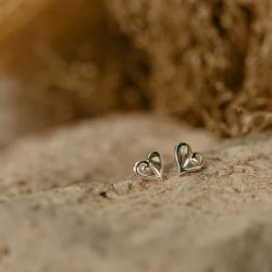 Evolve Mini Heart Paua Studs Earrings Evolve Mini Heart Paua Studs Earrings