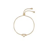 AMORITA: Crystal Halo Heart Adjustable Bracelet TBJ3833-02-02