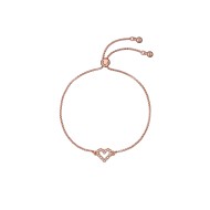 AMORITA: Crystal Halo Heart Adjustable Bracelet TBJ3833-24-02