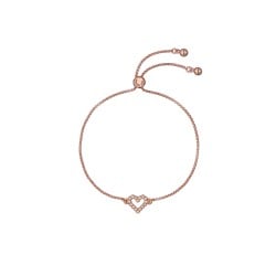 AMORITA: Crystal Halo Heart Adjustable Bracelet TBJ3833-24-02