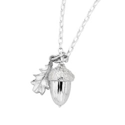 Acorn & Leaf Pendant Silver
