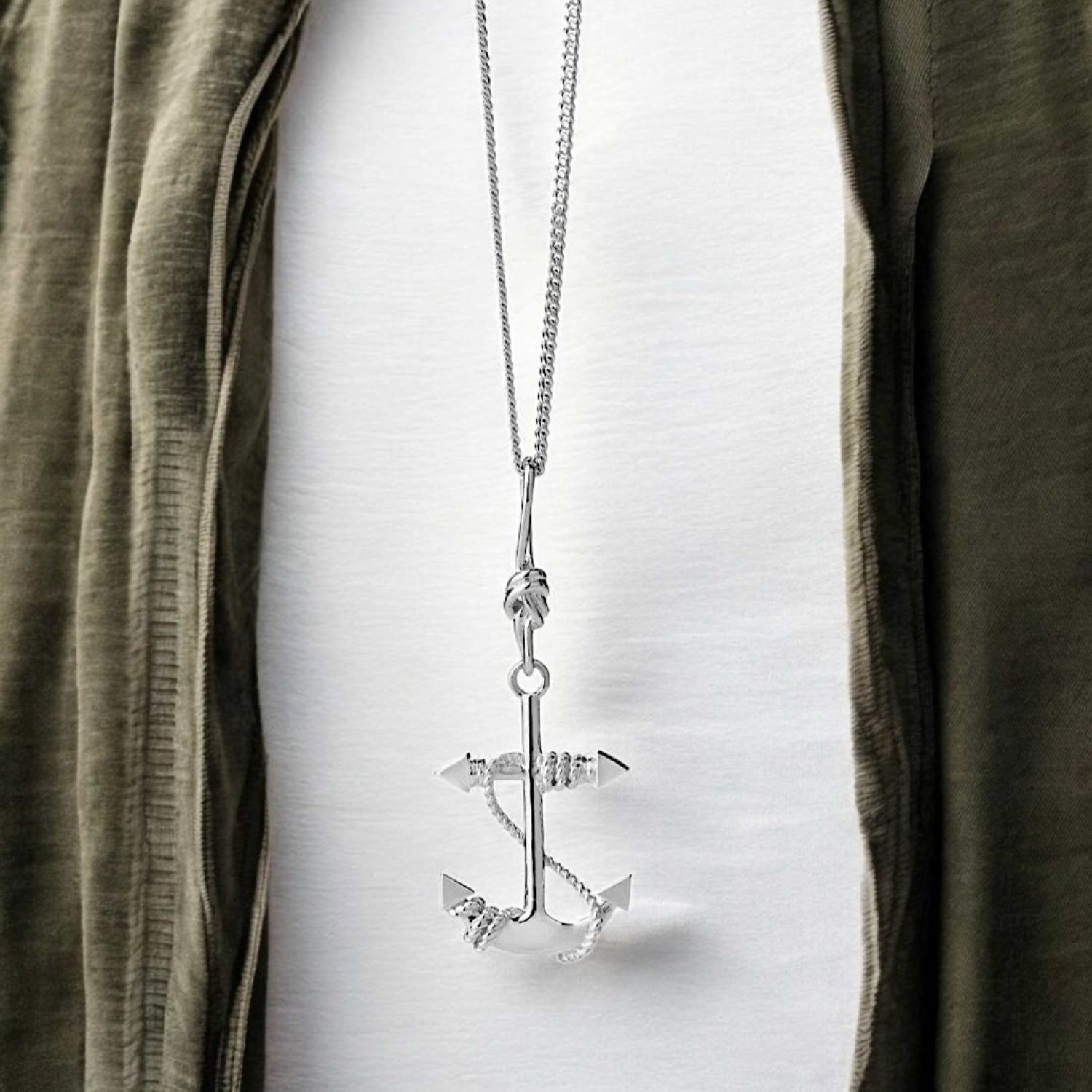 Karen Walker Anchor Necklace Silver Pendant Karen Walker Anchor Necklace in Sterling Silver