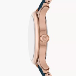 CE1134 Fossil Gilmore Rose Gold-Tone and Navy Ceremic Watch