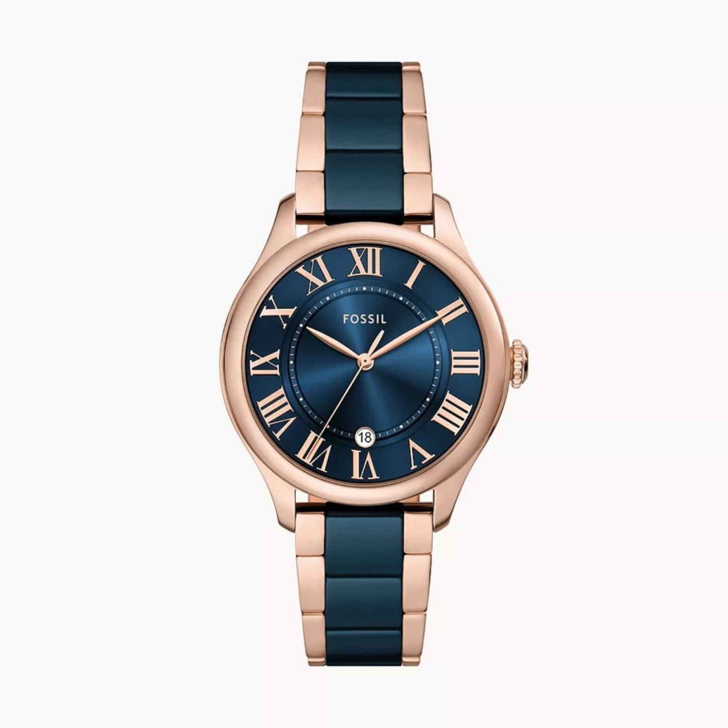 CE1134 Fossil Gilmore Rose Gold-Tone and Navy Ceremic Watch – Fossil Watches in New Zealand - Buy Men’s and Women’s Watches Online - Free Delivery and Afterpay Options CE1134 Fossil Gilmore Rose Gold-Tone and Navy Ceremic Watch by Fossil