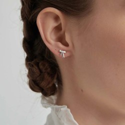 Mini Bow Studs Silver