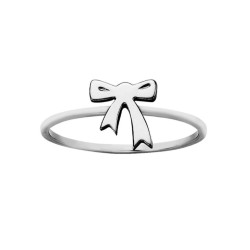 Mini Bow Ring Silver