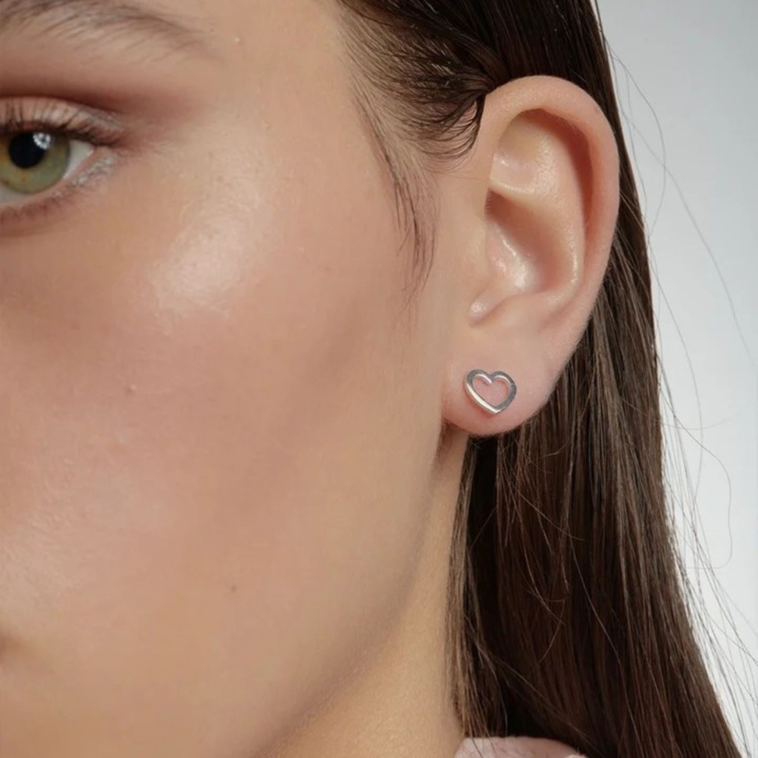Karen Walker Mini Heart Earrings Silver Karen Walker Mini Heart Studs in Sterling Silver