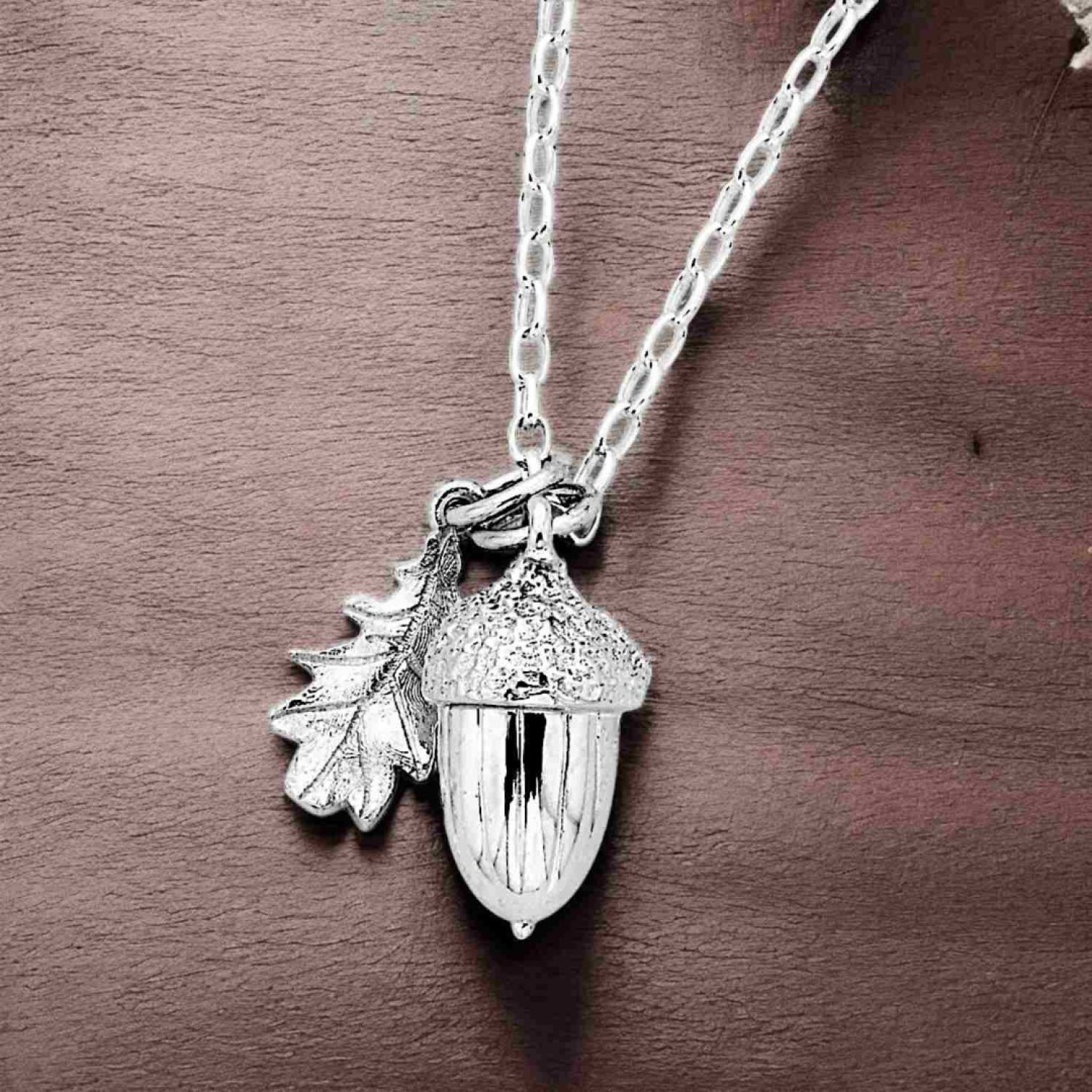 Karen Walker Acorn & Leaf Pendant in Sterling Silver