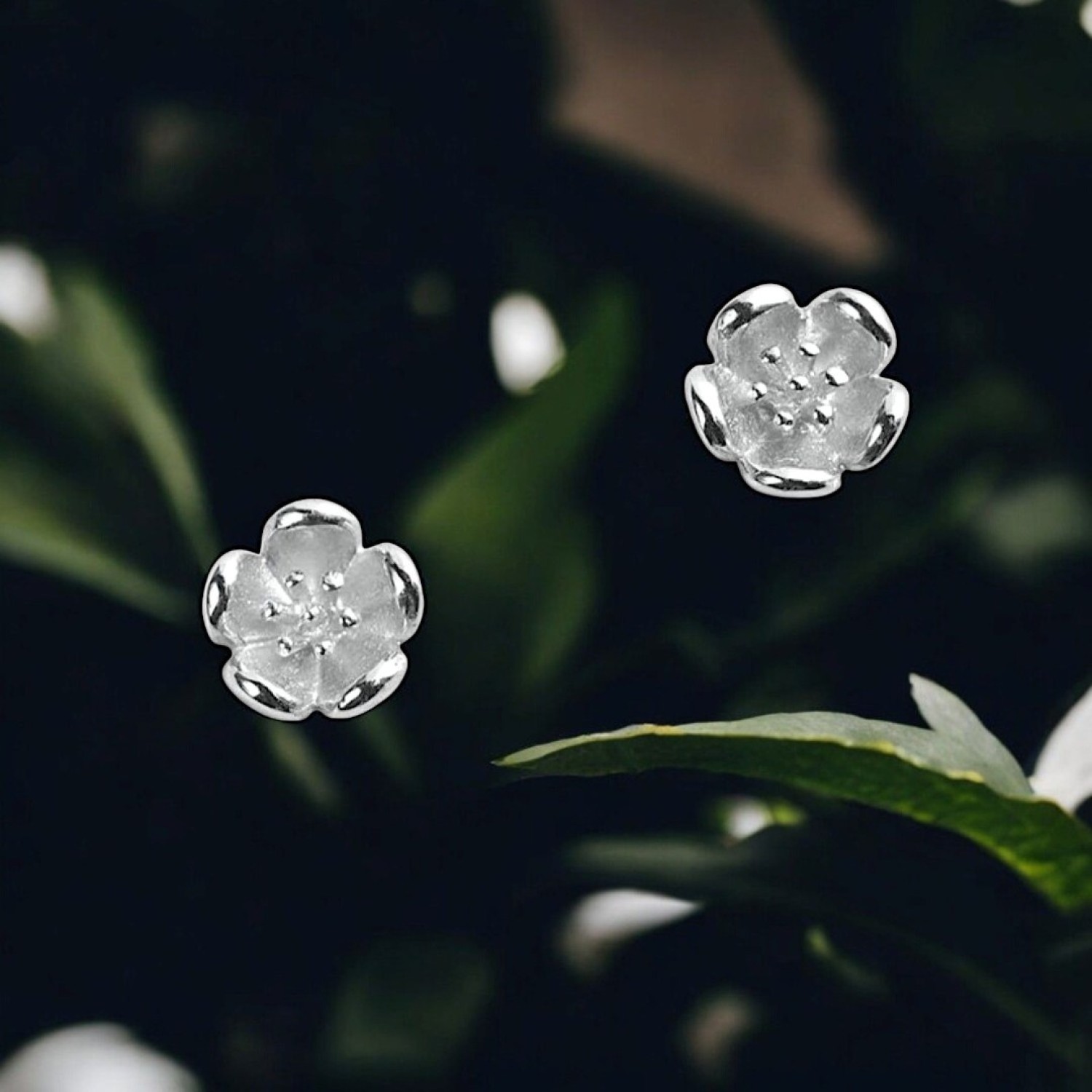 Karen Walker Botanical Plain Studs in Sterling Silver