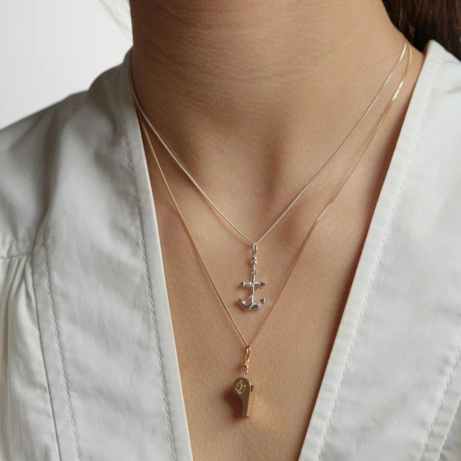 Karen Walker Anchor Necklace Silver Pendant Karen Walker Anchor Necklace in Sterling Silver