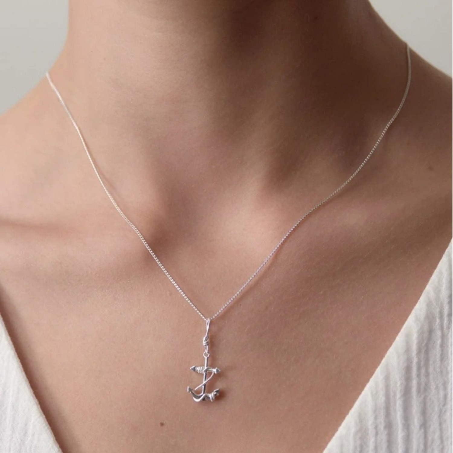 Karen Walker Anchor Necklace Silver Pendant Karen Walker Anchor Necklace in Sterling Silver