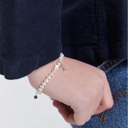 Mini Girl with Pearls Bracelet Silver