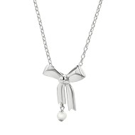 Karen Walker Bow Necklace - Silver & Pearl | KW490PN-STG-FWP