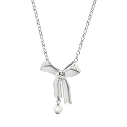 Karen Walker Bow Necklace - Silver & Pearl | KW490PN-STG-FWP