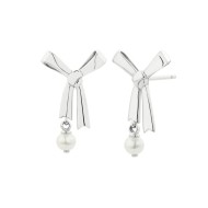 Karen Walker Pearl Bow Studs silver | KW492ER-STG-FWP
