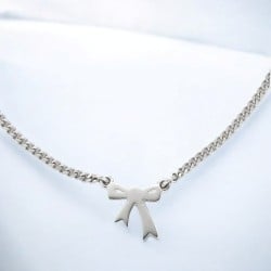 Mini Bow Necklace Silver KW145PN