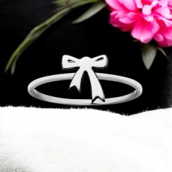 Mini Bow Ring Silver