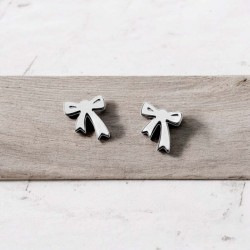 Mini Bow Studs Silver