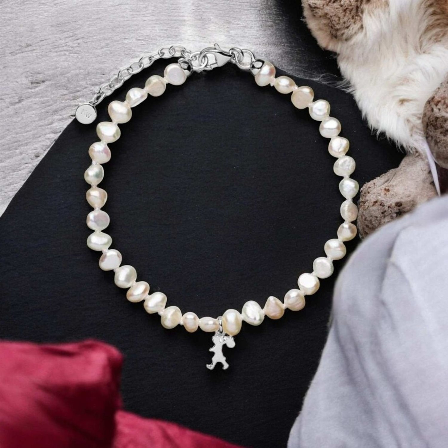Karen Walker Mini Girl with Pearls Bracelet Silver Karen Walker Mini Girl with Pearls Bracelet in Sterling Silver with Freshwater Pearls