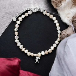 Mini Girl with Pearls Bracelet Silver