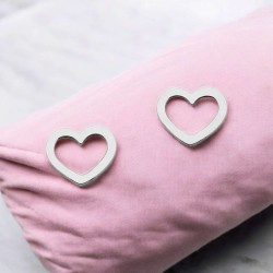 Mini Heart Studs Silver