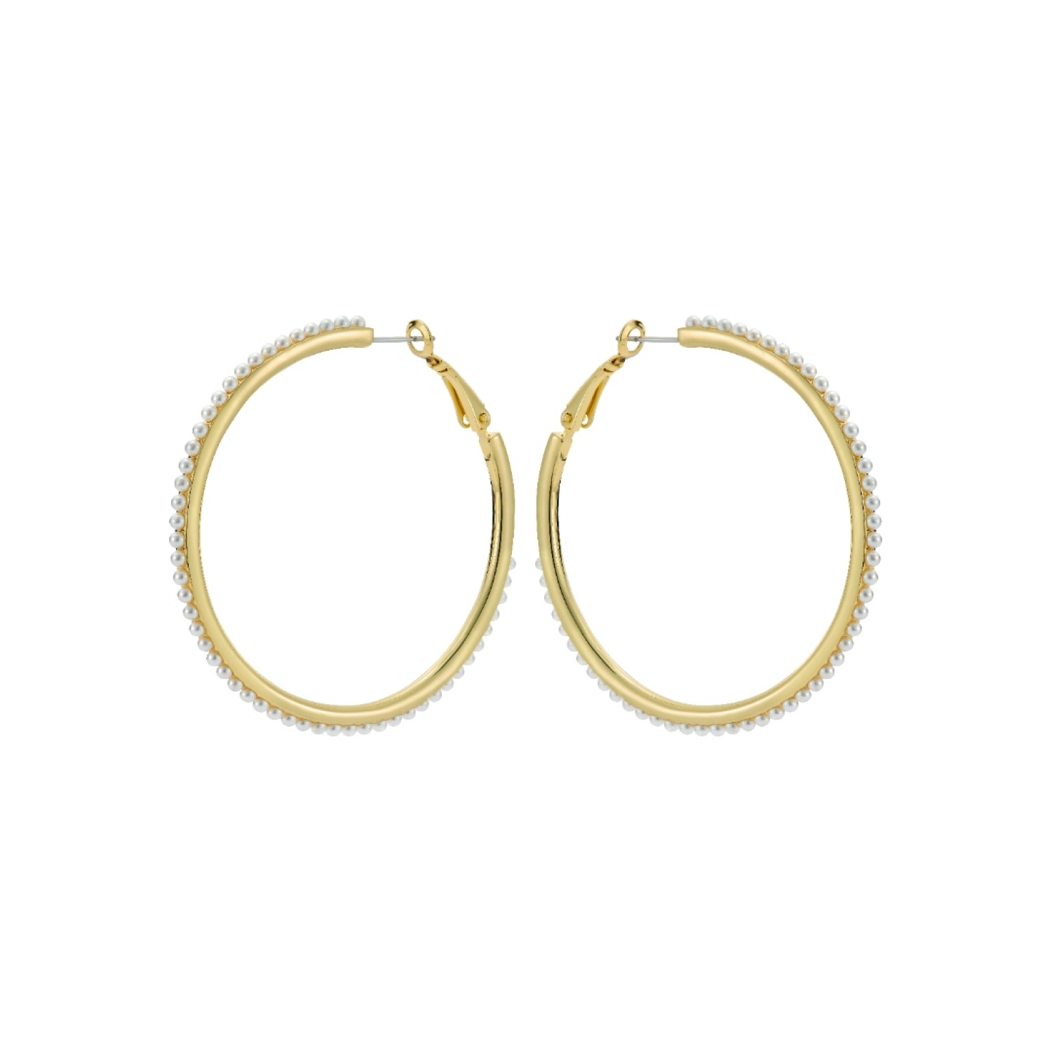 PERLA: Large Pearl Hoop Earrings TBJ3853-02-28 | Ted Baker Jewellery NZ PERLA: Large Pearl Hoop Earrings TBJ3853-02-28 by Ted Baker in gold-tone finish with faux pearl cabochons