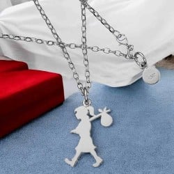 Runaway Girl Large Pendant Silver