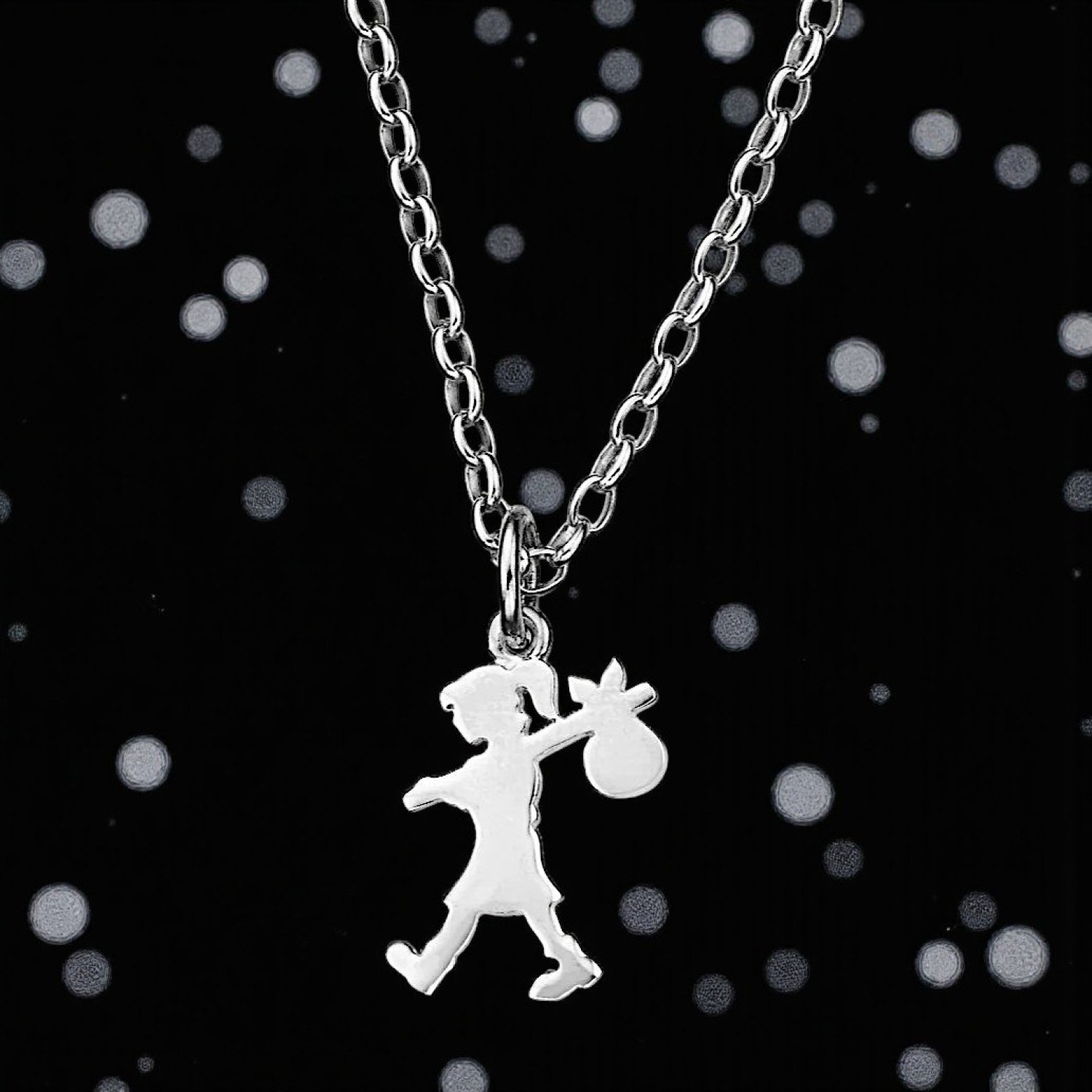 Karen Walker Runaway Girl Pendant KW22PN in Sterling Silver – 45cm Chain