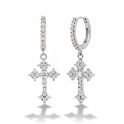 Sterling Silver CZ Tiered Drop Earrings – QED1753