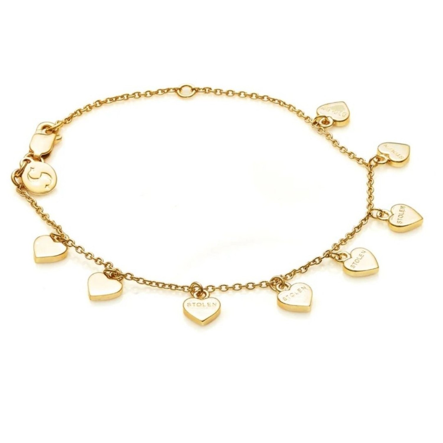 STOLEN HEART BRACELET - GOLD PLATED – Stolen Heart Bracelet - 18k Gold Plated with Heart Charms