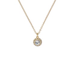 SOLTELL: Solitaire Sparkle Crystal Pendant Necklace TBJ3695-02-02