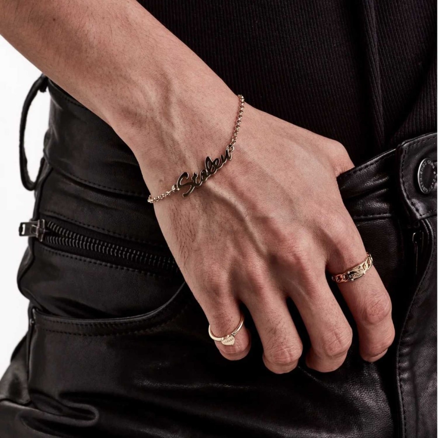 Stolen Script Bracelet - Gold Plated – Stolen Script Bracelet - 18k Yellow Gold Plated