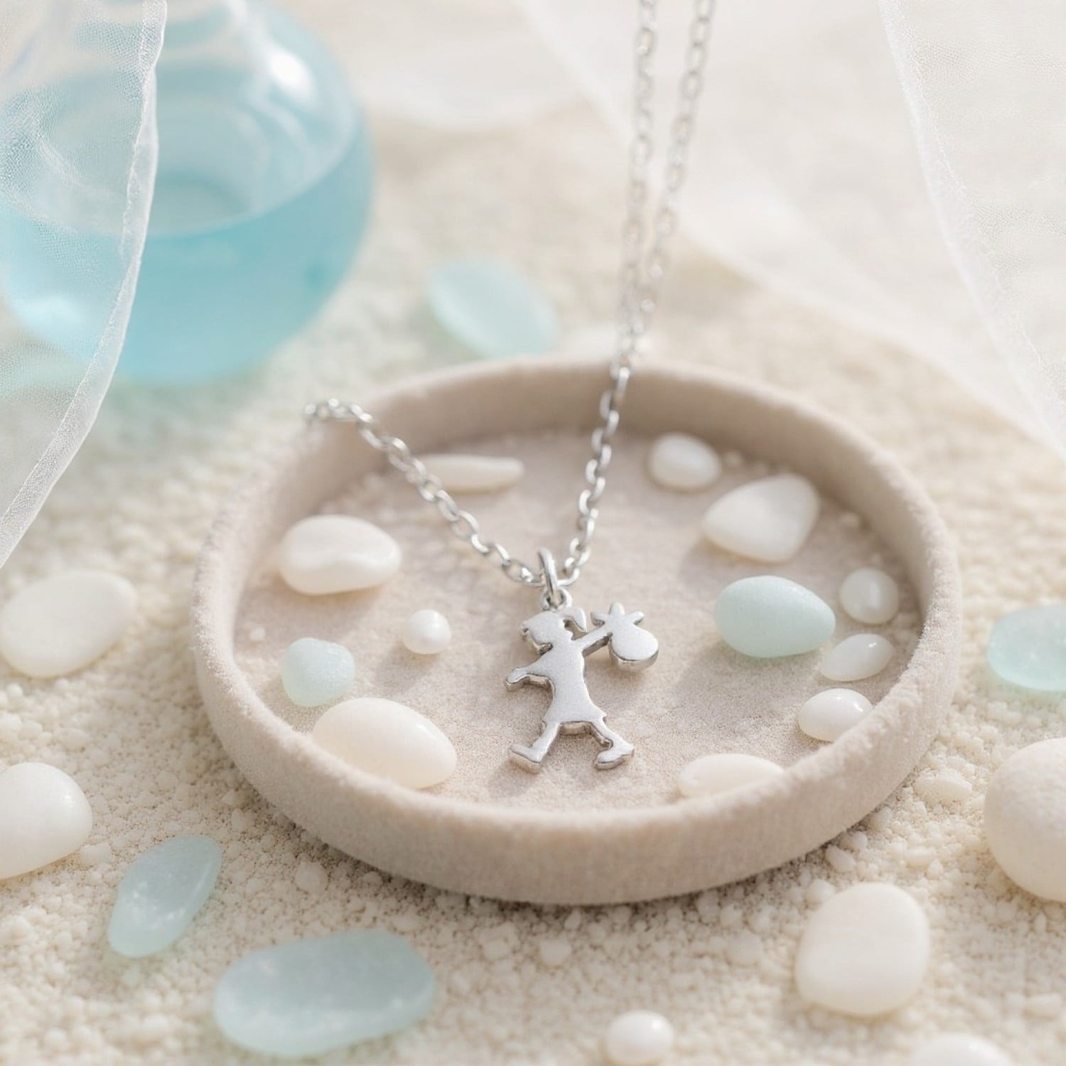 Karen Walker Runaway Girl Pendant KW22PN in Sterling Silver – 45cm Chain