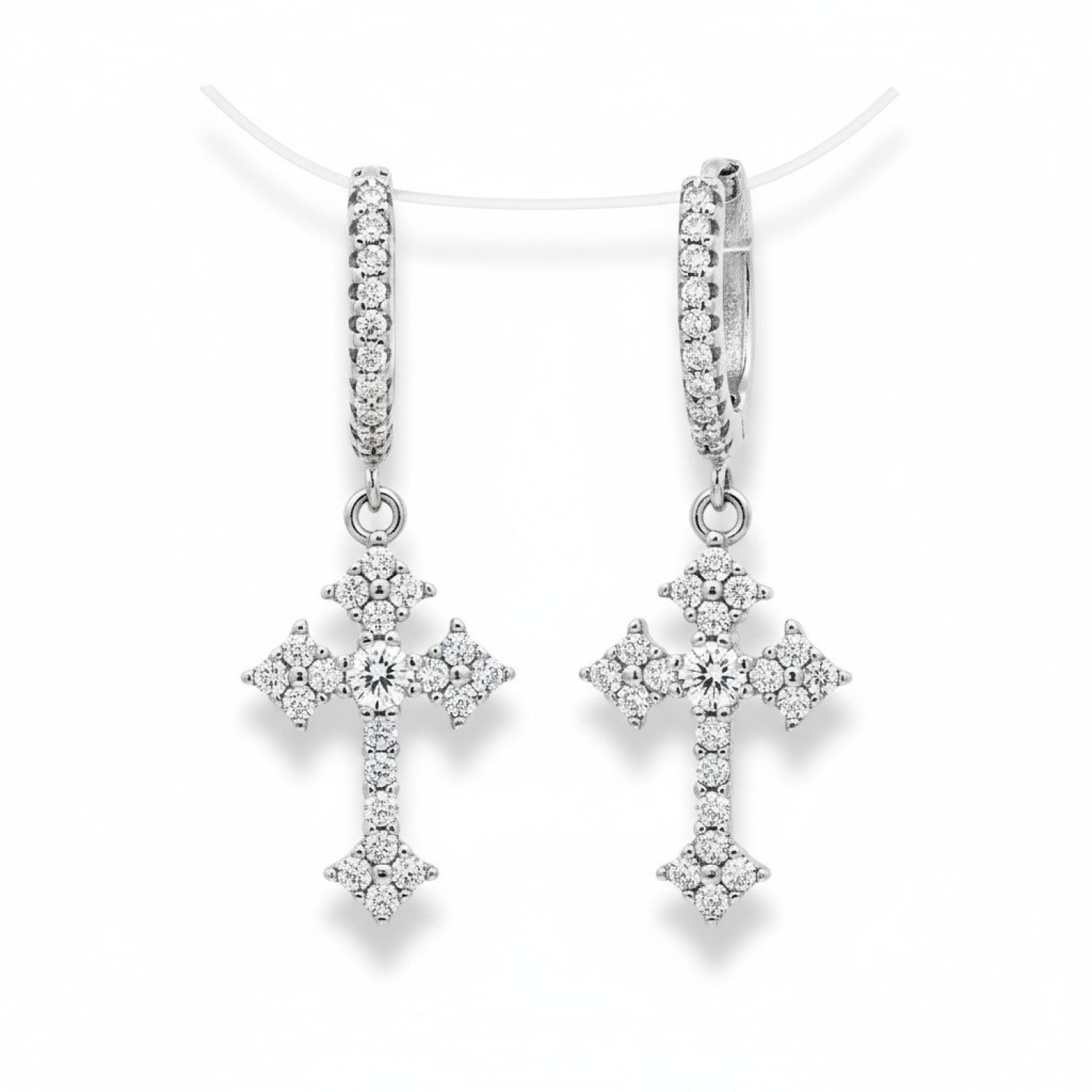 Sterling Silver CZ Tiered Drop Earrings – QED1753 | Christies Jewellery NZ Sterling Silver CZ Tiered Drop Earrings – QED1753