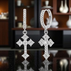 Sterling Silver CZ Tiered Drop Earrings – QED1753