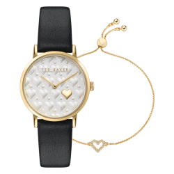 BKGSV2502 Ted Baker Staciie Hearts Black Watch & Bracelet Gift Set