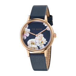 BKPPHS501 Ted Baker Phylipa Rose Gold-Tone Printed Blue Leather Watch
