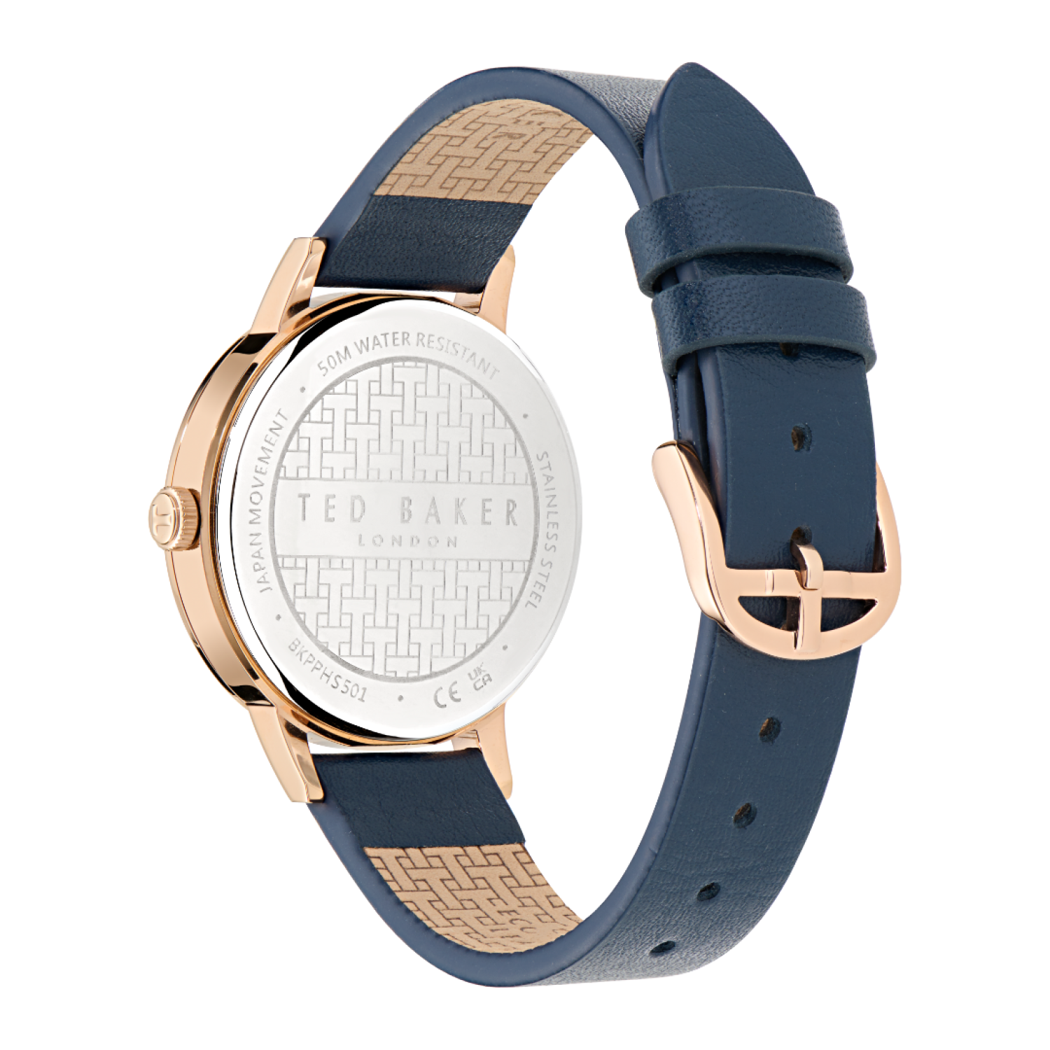 BKPPHS501 Ted Baker Phylipa Rose Gold-Tone Printed Blue Leather Watch BKPPHS501 Ted Baker Phylipa Rose Gold-Tone Printed Blue Leather Watch by Ted Baker