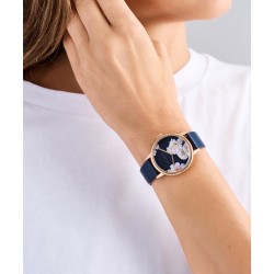 BKPPHS501 Ted Baker Phylipa Rose Gold-Tone Printed Blue Leather Watch