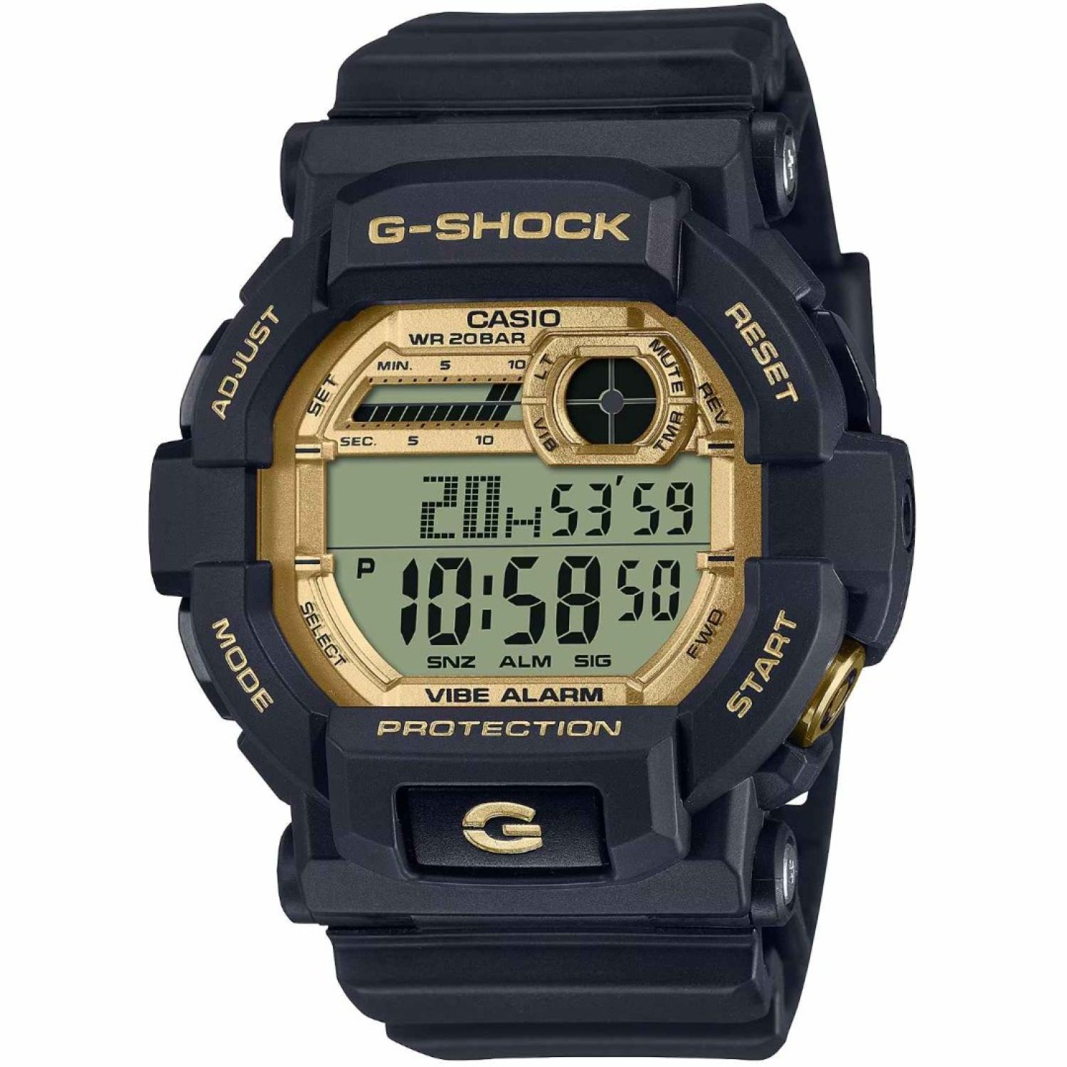 Casio G-Shock GD-350GB-1D Digital Watch Casio G-Shock GD-350GB-1D Black and Gold Digital Watch
