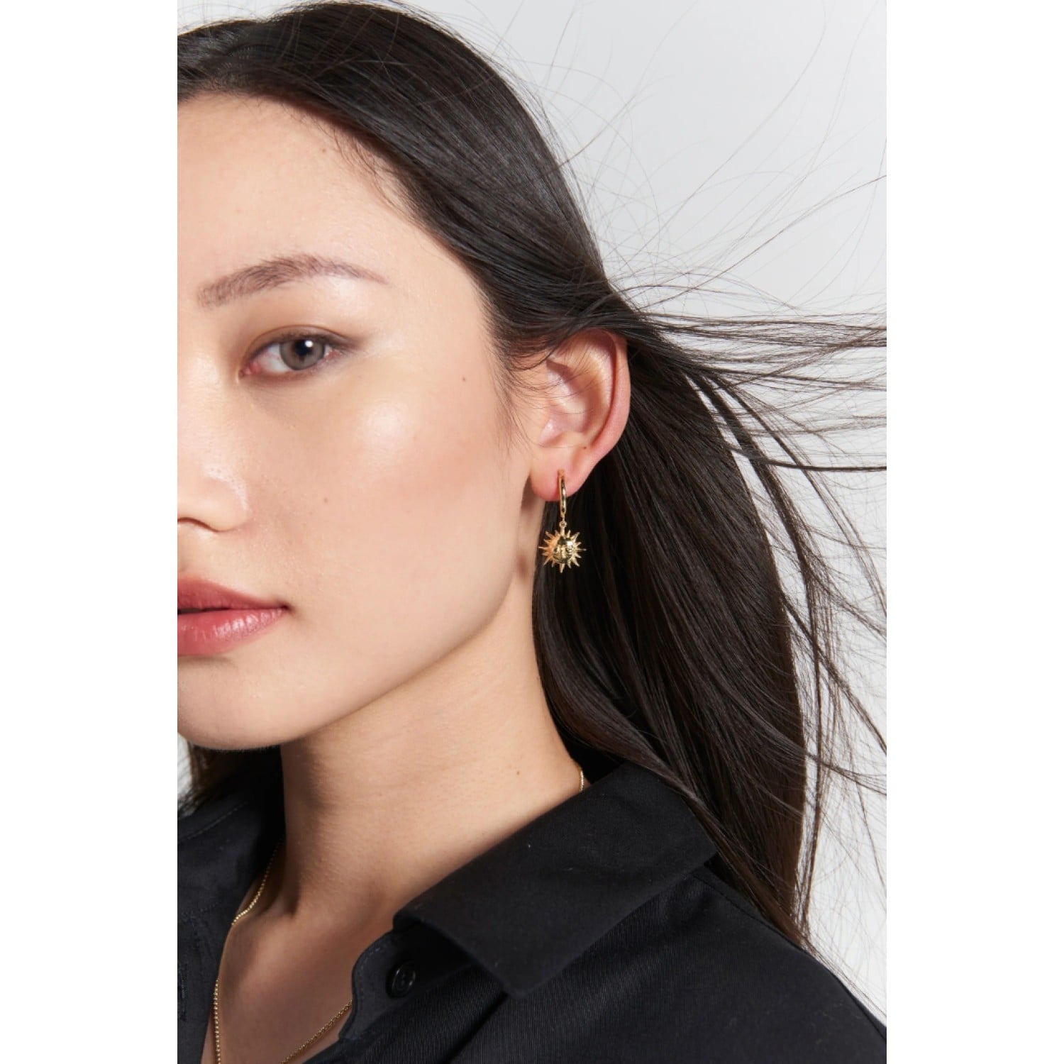 Karen Walker Sterling Silver Sun & Moon Hoops Karen Walker Sun and Moon Hoop Earrings in sterling silver mismatched celestial design