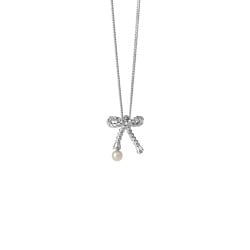 Karen Walker Love Knot Necklace with 3mm Freshwater Pearl 45cm