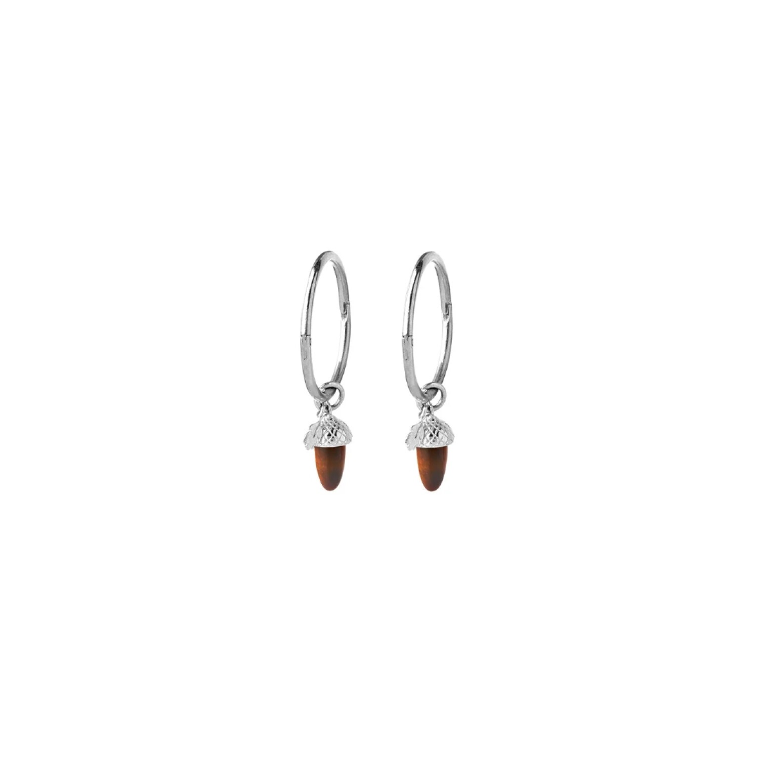 Karen Walker Sterling Silver Micro Acorn & Leaf Sleepers Karen Walker Micro Acorn and Leaf Sleepers in sterling silver woodland charm earrings