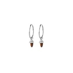 Karen Walker Micro Acorn & Leaf Sleepers with Tiger Eyes Karen Walker Micro Acorn & Leaf Sleepers with Tiger Eyes