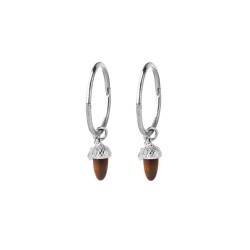 Karen Walker Micro Acorn & Leaf Sleepers with Tiger Eyes Karen Walker Micro Acorn & Leaf Sleepers with Tiger Eyes