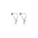 Karen Walker Sterling Silver Runaway Girl Hoop Earrings Karen Walker Runaway Girl Hoop Earrings in sterling silver with dangling signature charm