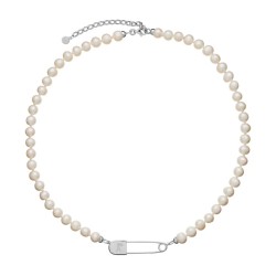 Karen Walker Runaway Safety Pin & Pearls Necklace 41 + 5cm