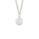 Karen Walker Runaway Stamp Necklace in sterling silver with debossed Runaway Girl disc pendant