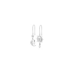 Karen Walker Sun & Moon Earrings with 2x 5mm Teardrop Fresh Water Pearls