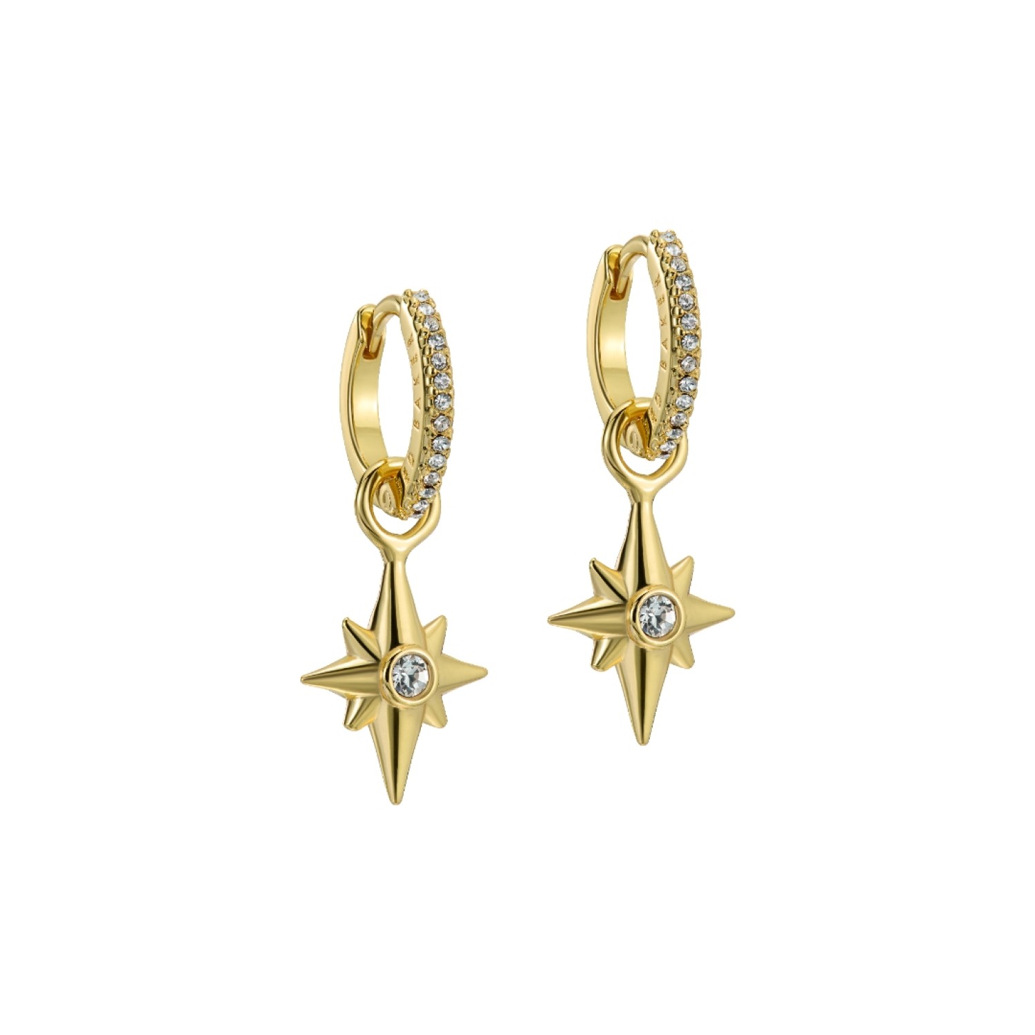 SINA: Star Charm Crystal Huggie Earrings TBJ4267-02-02 SINA: Star Charm Crystal Huggie Earrings TBJ4267-02-02 by